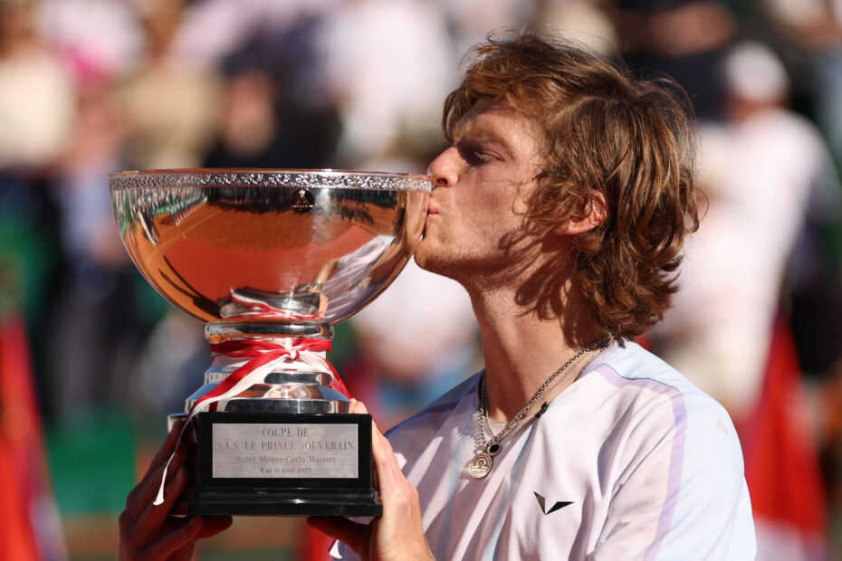 Andrey Rublev with 2023 Monte-Carlo Masters Trophy