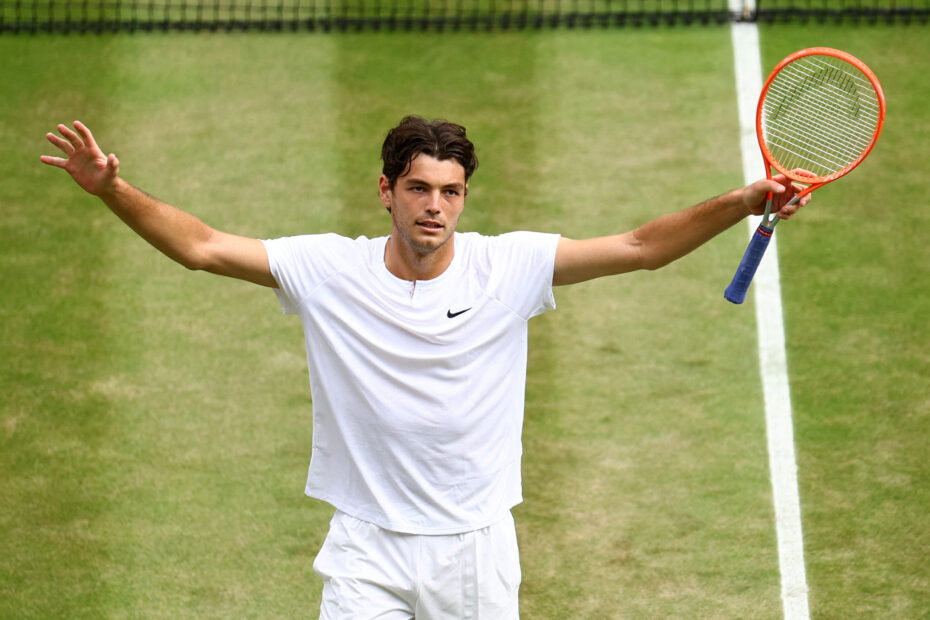 Taylor Fritz Celebrating