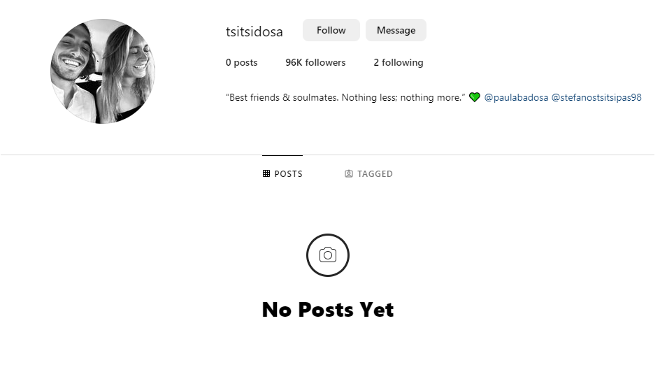Tsitsipas and Badosa Instagram
