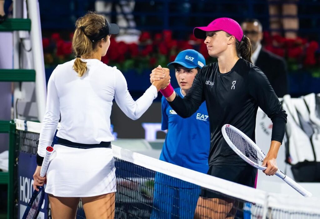 Jannik Sinner's Girlfriend and Russian Tennis Star Anna Kalinskaya and Jasmine Paolini at Dubai Open 2024