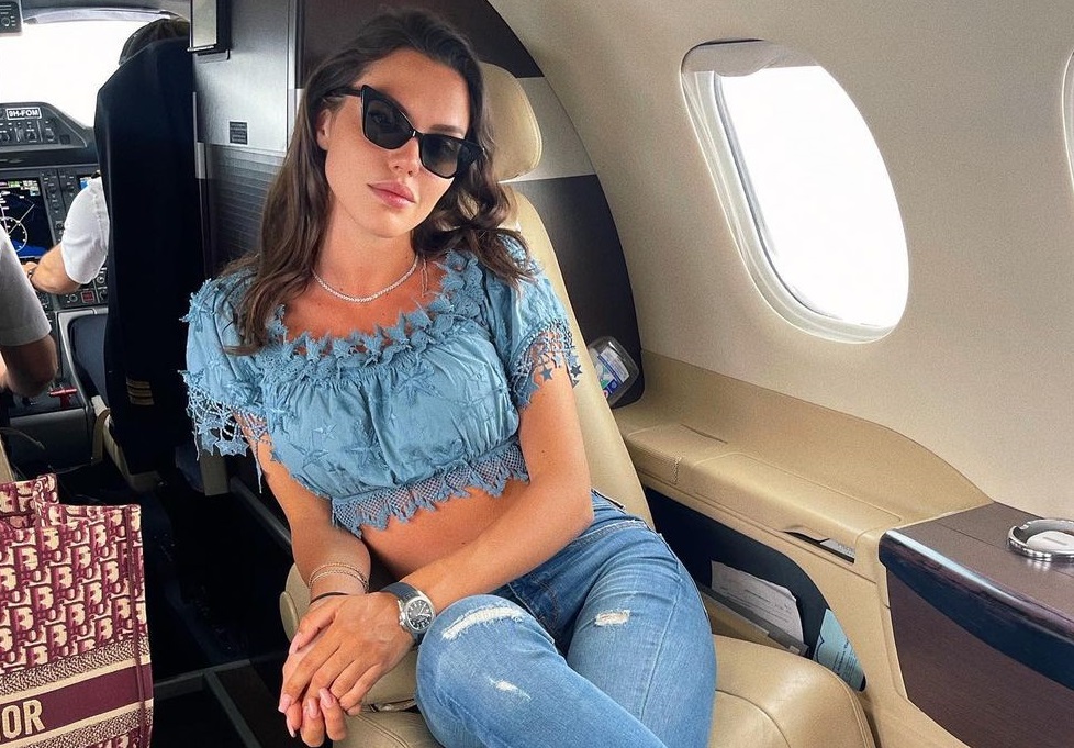 Holger Rune's Girlfriend Caroline Donzella in Private Jet