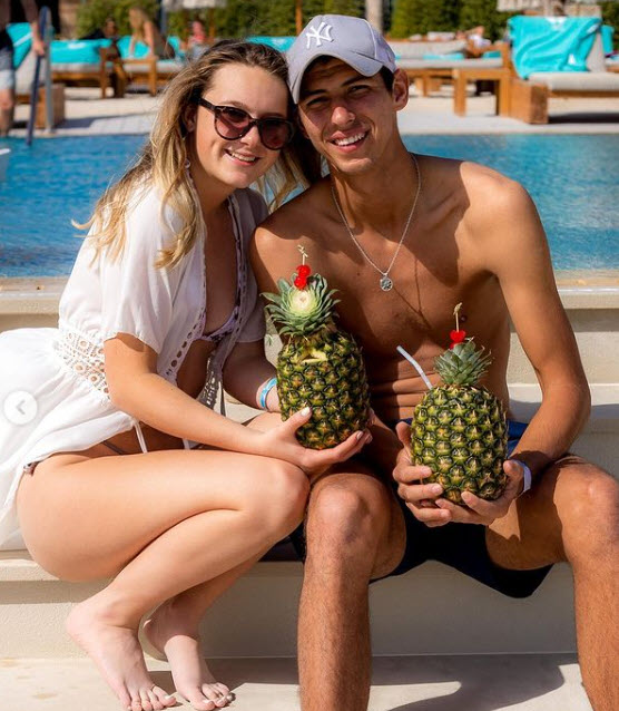 Alexei Popyrin with his girlfriend, Amy Pederick.