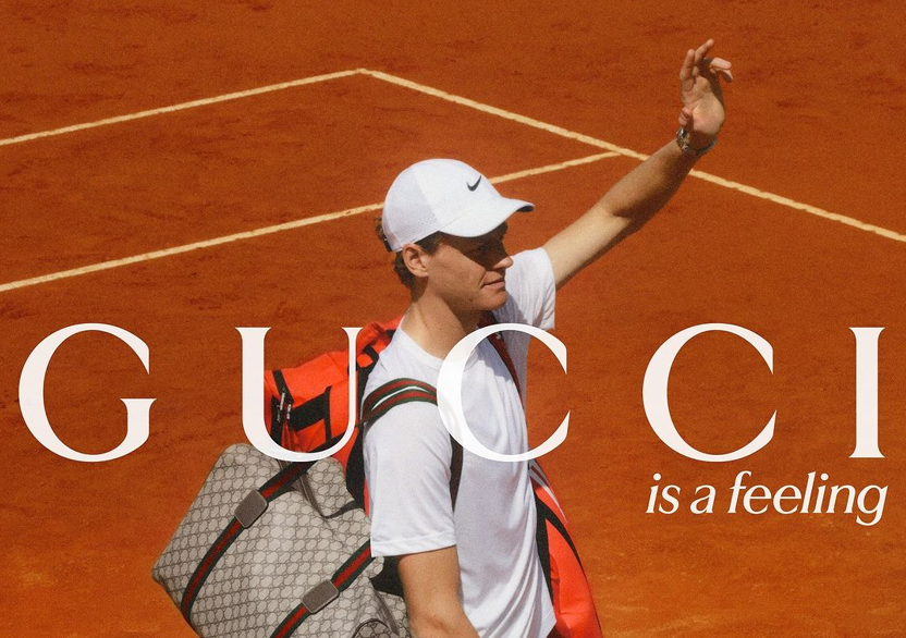 Jannik Sinner in Promotional Material For Sponsor Gucci