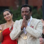 Leander Paes and Daughter after Hall-Of-Fame Entry